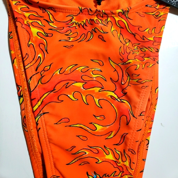 NWT Ed Hardy Orange Firebird 2 Piece Bandeau String Bikini Set Swimsuit - Large - Picture 10 of 13